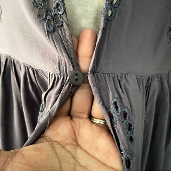 Purple eyelet overlay kimono unbranded 100% Rayon boho size Small - Picture 3 of 6